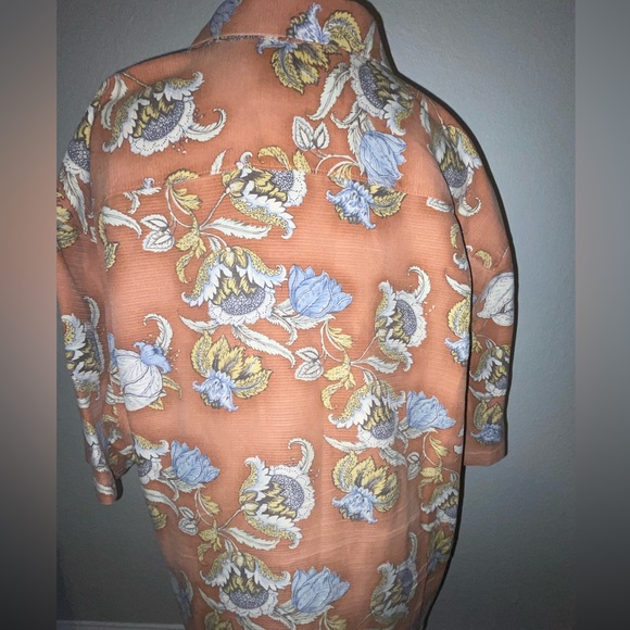 TOMMY BAHAMA Silk Hawaiian Floral Mens Casual Button Front Short Sleeve Top XL - Picture 12 of 14